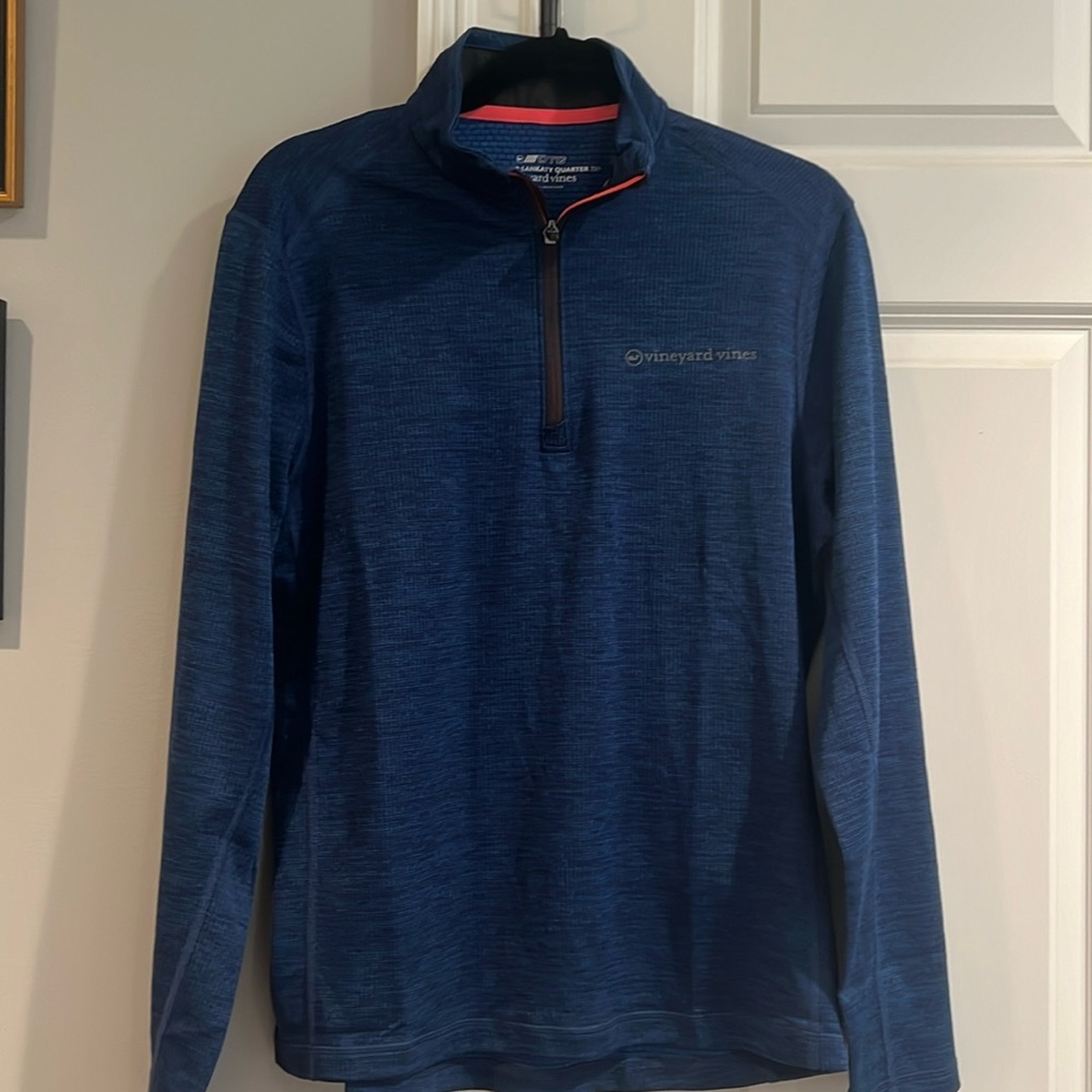 Vineyard Vines Men’s Sankaty Quarter-Zip, size S, blue